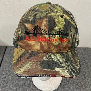 RL McCoy Inc Baseball Hat Mens Adult Adjustable Mossy Oak Camo IN Outdoor Cap